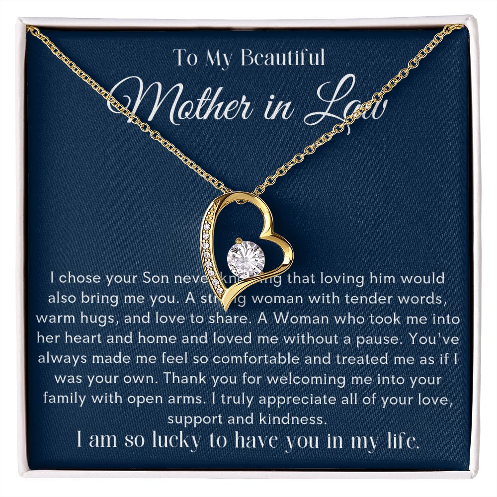 To my Beautiful Mom Heart Necklace