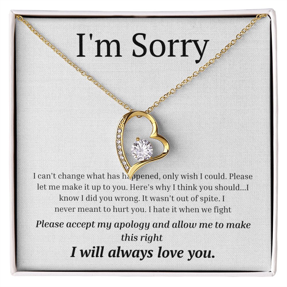 White Gold Forever Love Necklace, I'm sorry gift, sorry gift