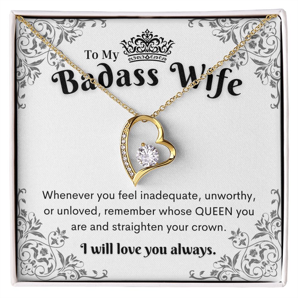 To My Badass Wife, Heart Necklace,