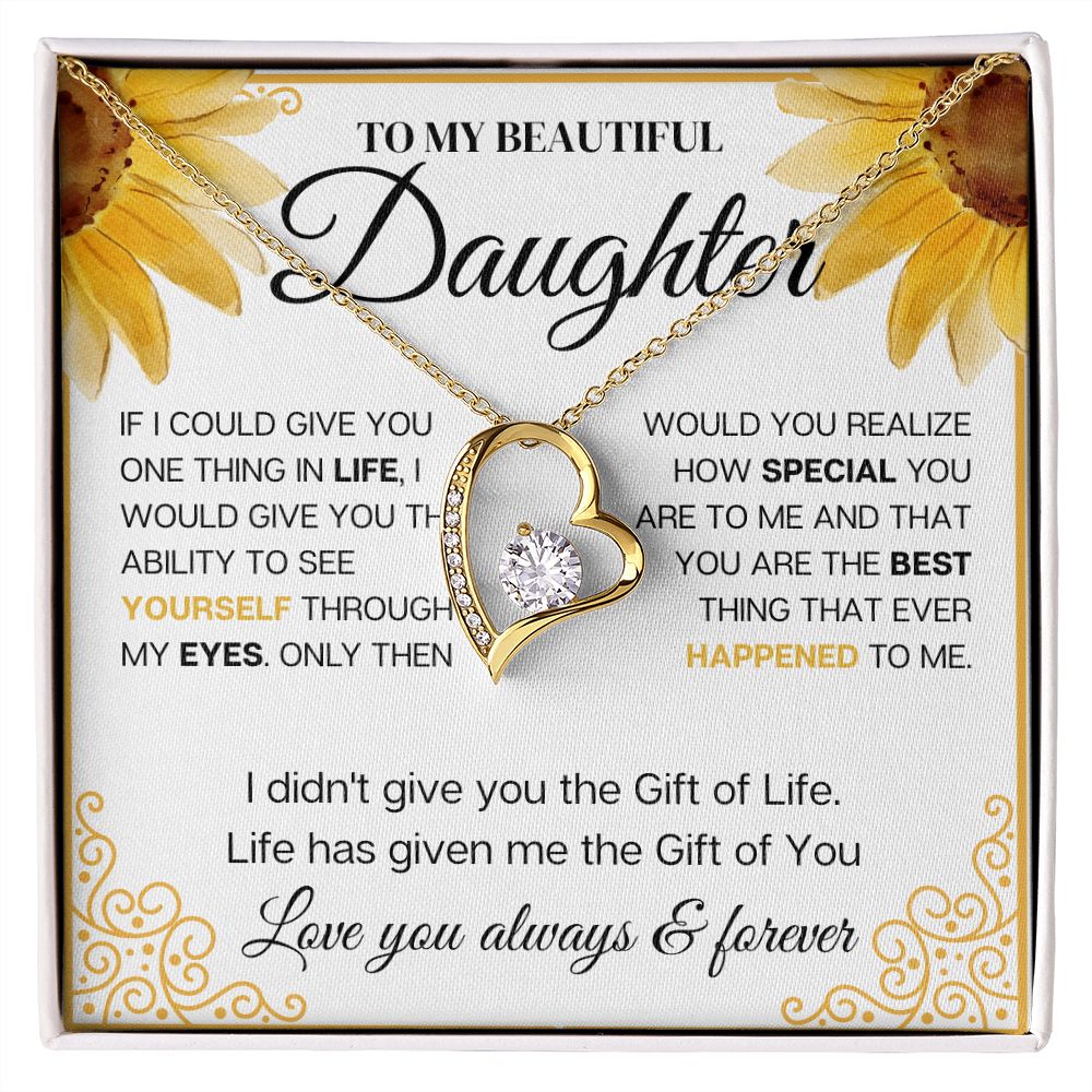 To my Beautiful Daughter, Sunflower, Necklace for her, Perfect gift for her
