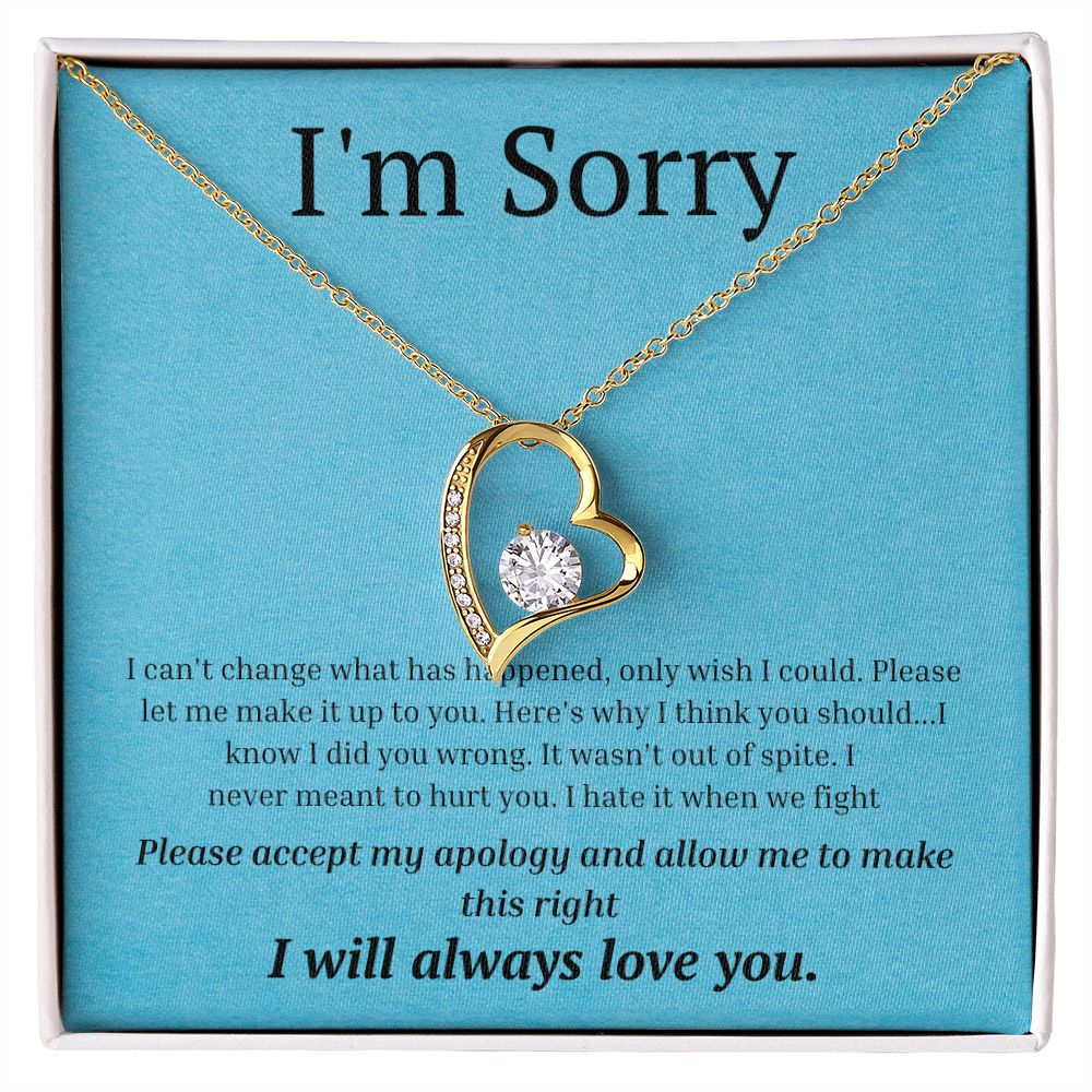 White Gold Forever Love Necklace, I'm sorry gift, sorry gift