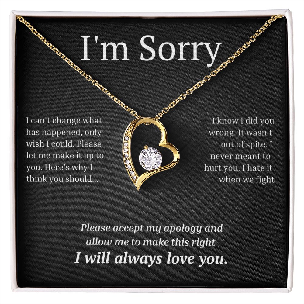 White Gold Forever Love Necklace, I'm sorry gift, sorry gift