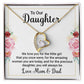 Forever Love Necklace, Daughters gift from Mom & Dad, white gold finish, yellow gold finish, Personalized Gift