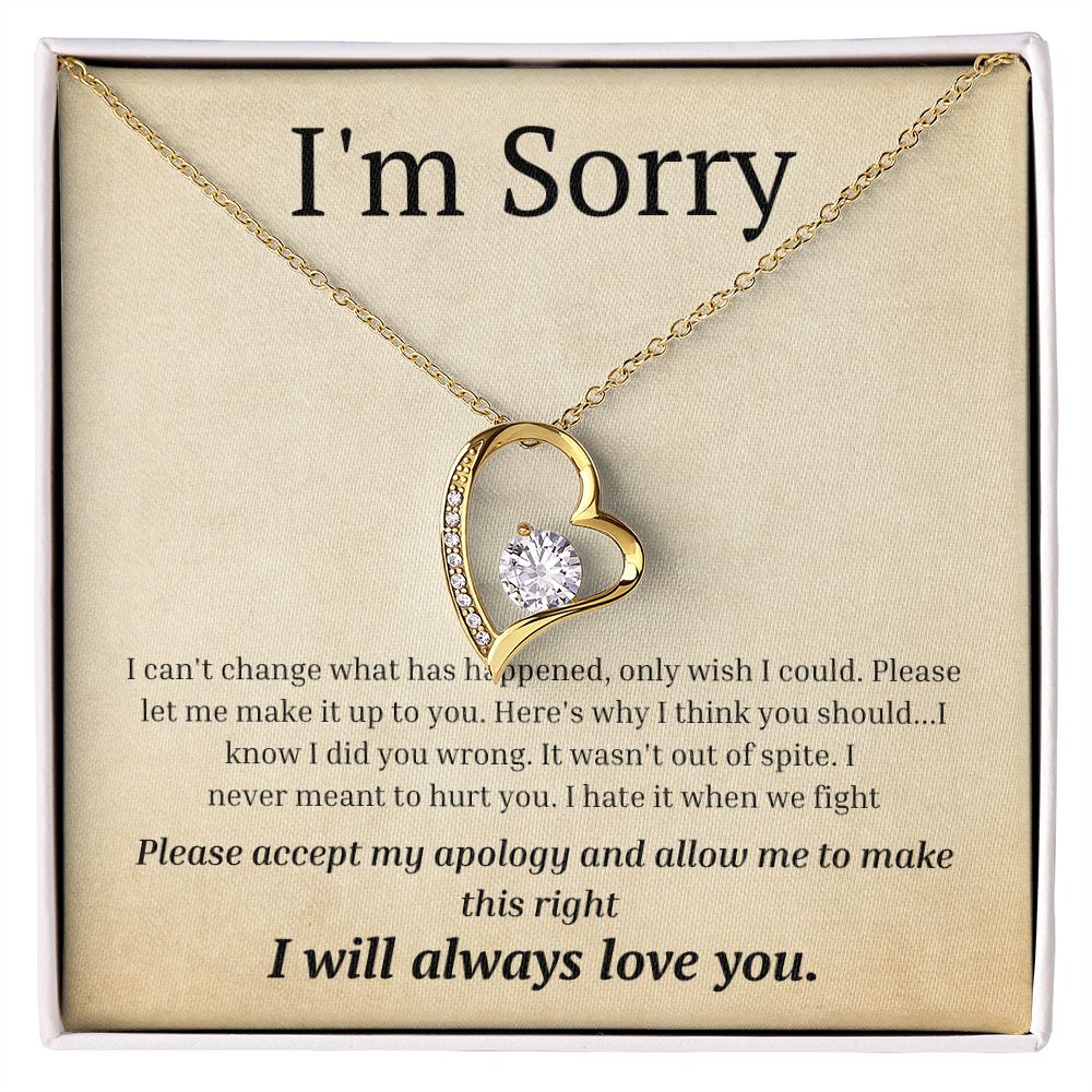 White Gold Forever Love Necklace, I'm sorry gift, sorry gift