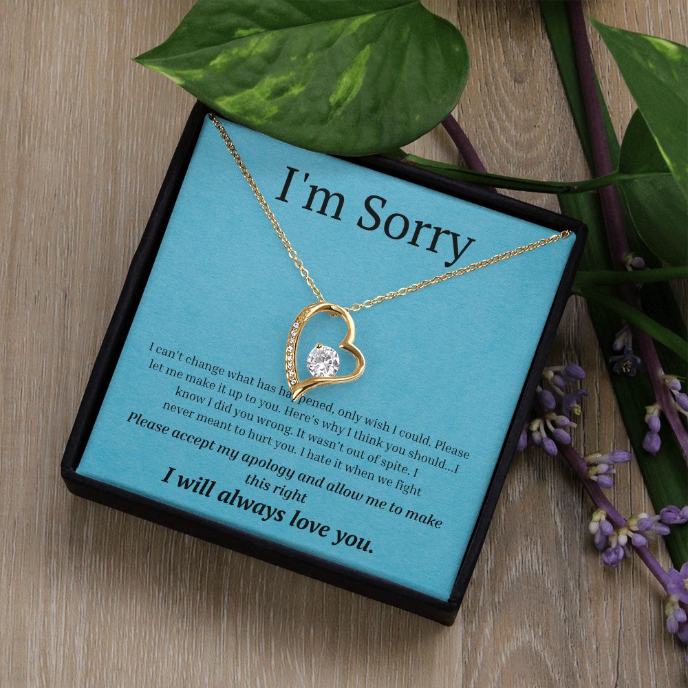White Gold Forever Love Necklace, I'm sorry gift, sorry gift