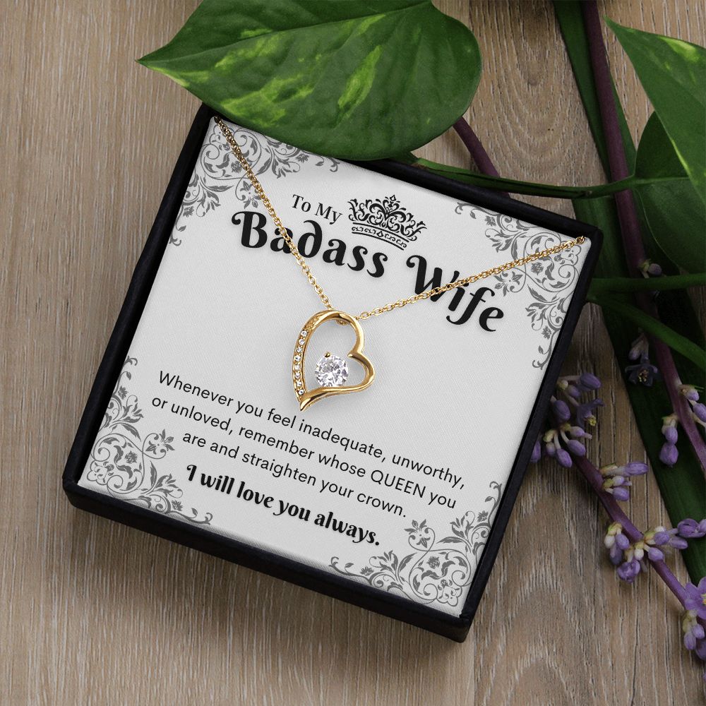 To My Badass Wife, Heart Necklace,
