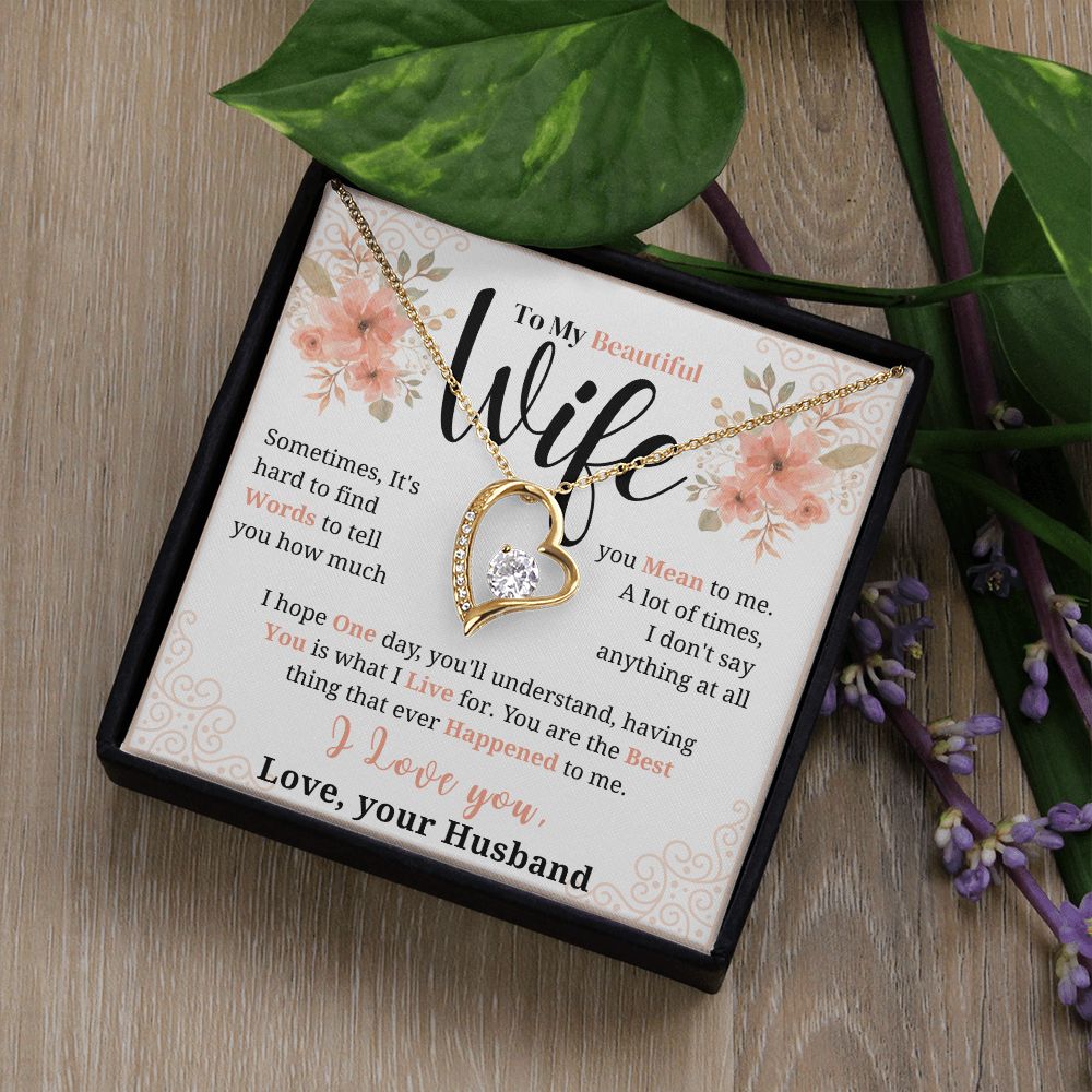To my Beautiful Wife Necklace, Forever Love Necklace, From Husband