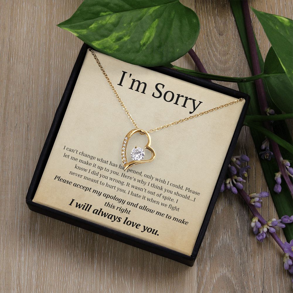 White Gold Forever Love Necklace, I'm sorry gift, sorry gift