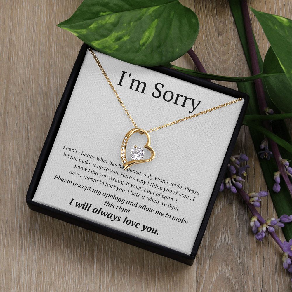 White Gold Forever Love Necklace, I'm sorry gift, sorry gift