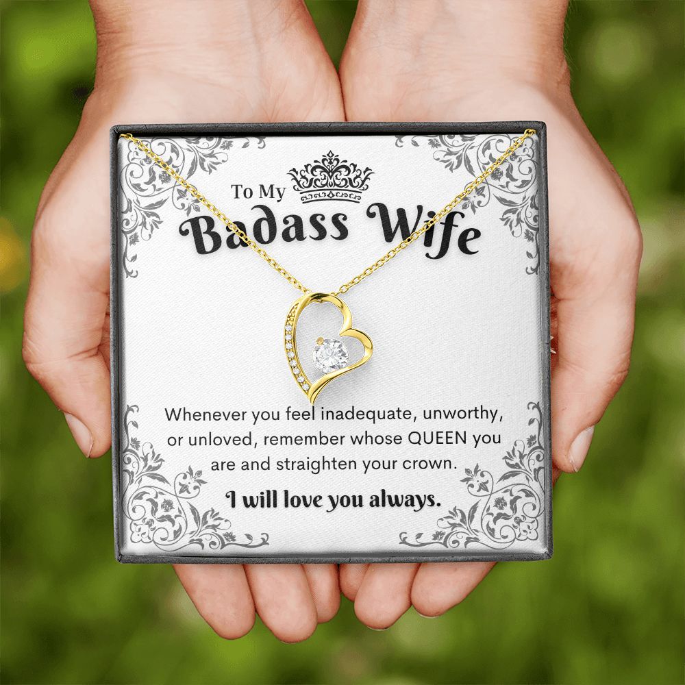 To My Badass Wife, Heart Necklace,