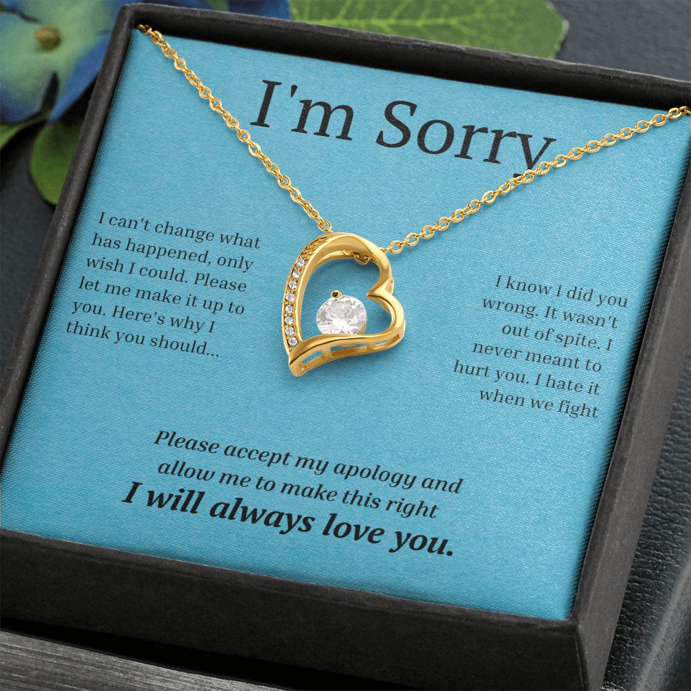 White Gold Forever Love Necklace, I'm sorry gift, sorry gift