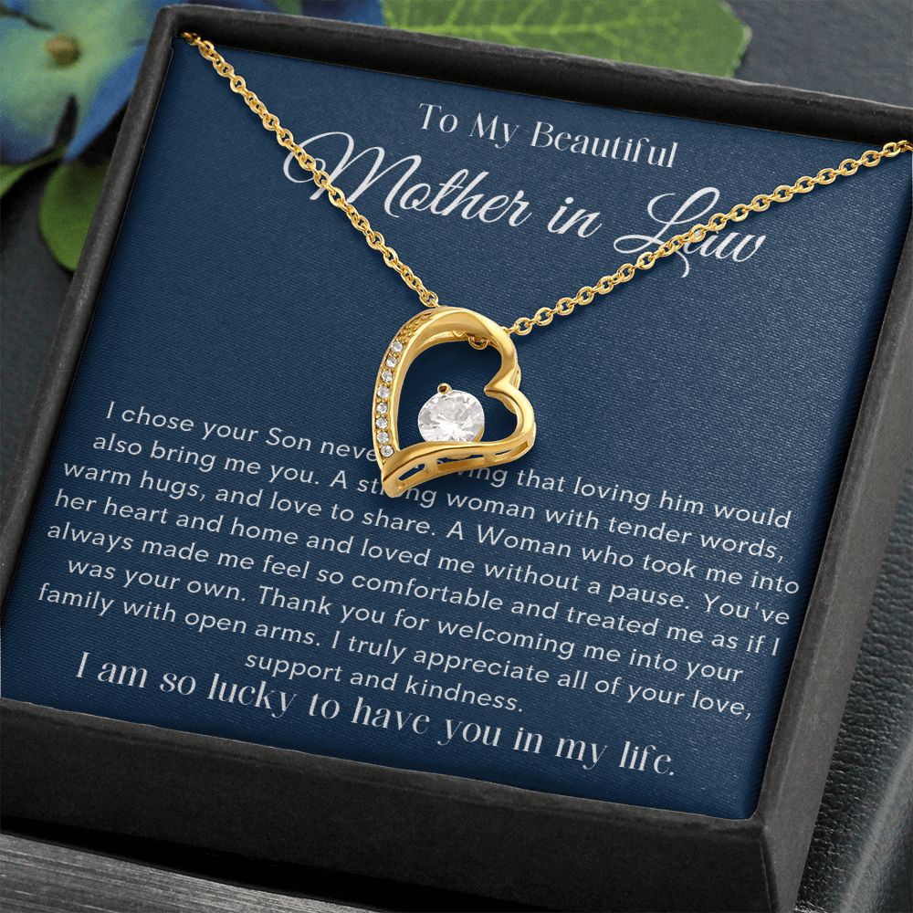 To my Beautiful Mom Heart Necklace