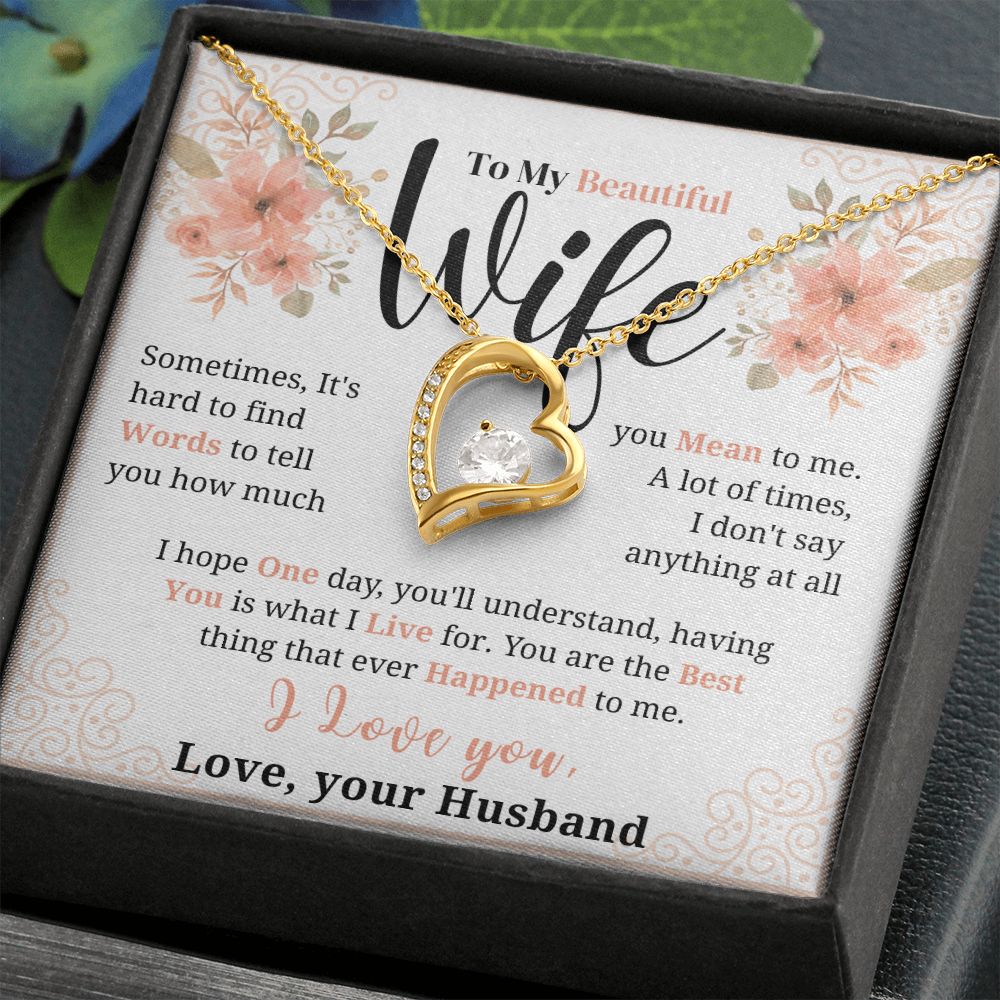 To my Beautiful Wife Necklace, Forever Love Necklace, From Husband