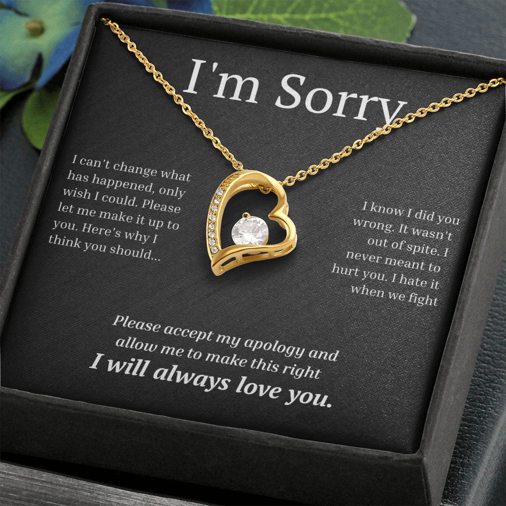 White Gold Forever Love Necklace, I'm sorry gift, sorry gift