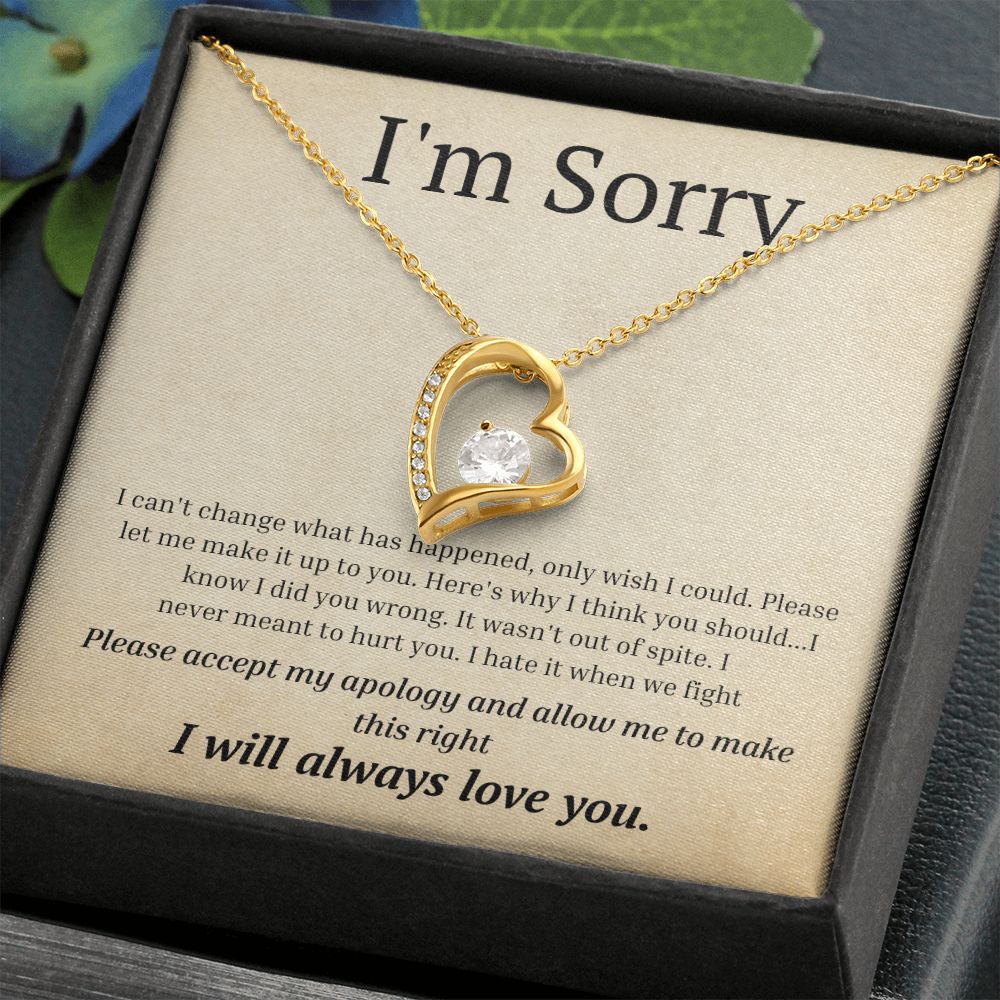 White Gold Forever Love Necklace, I'm sorry gift, sorry gift