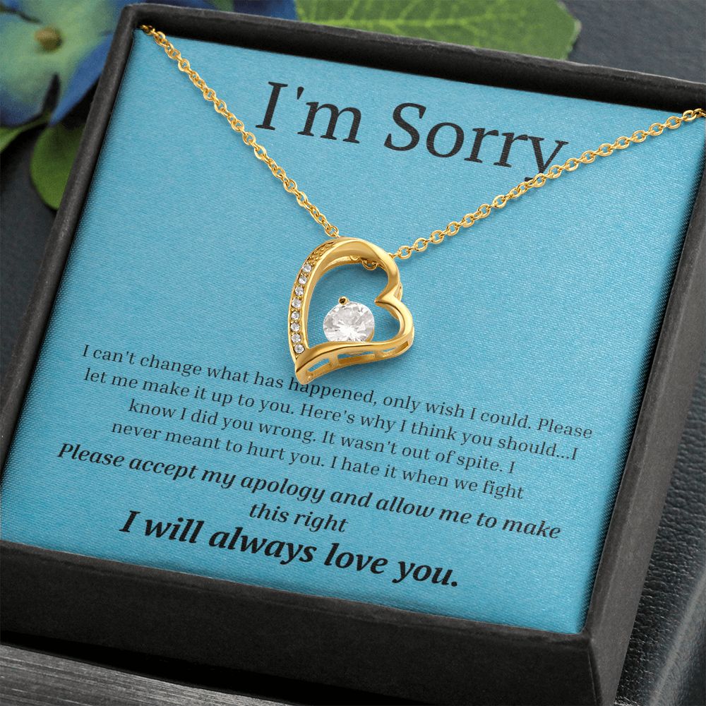 White Gold Forever Love Necklace, I'm sorry gift, sorry gift