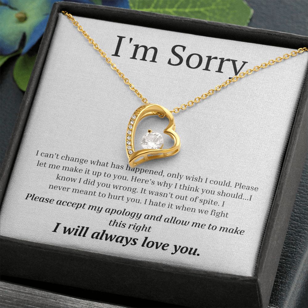 White Gold Forever Love Necklace, I'm sorry gift, sorry gift