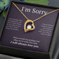 White Gold Forever Love Necklace, I'm sorry gift, sorry gift