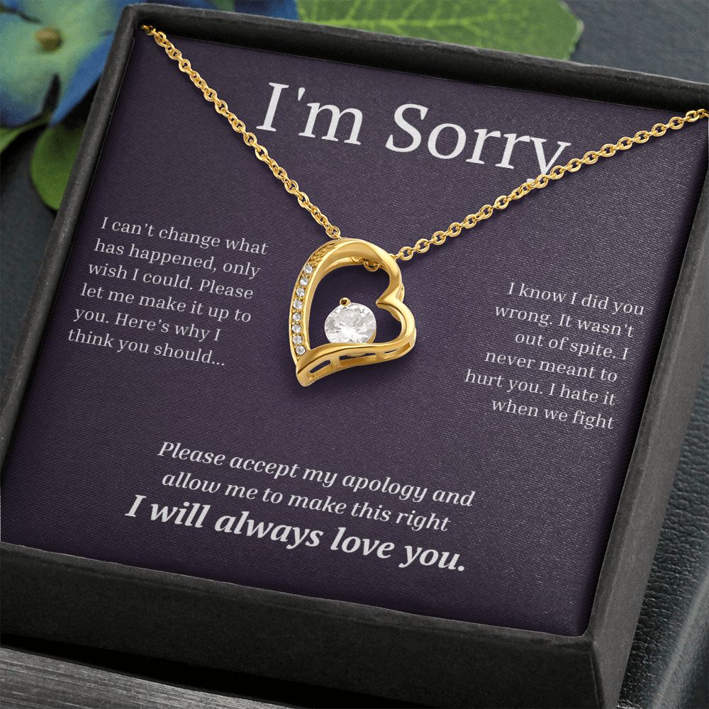 White Gold Forever Love Necklace, I'm sorry gift, sorry gift