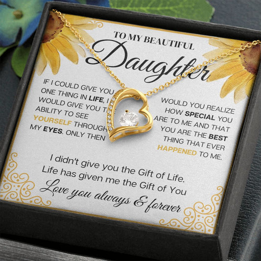 To my Beautiful Daughter, Sunflower, Necklace for her, Perfect gift for her