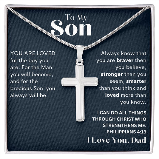 Son - From Dad , Cross Necklace, Faith,