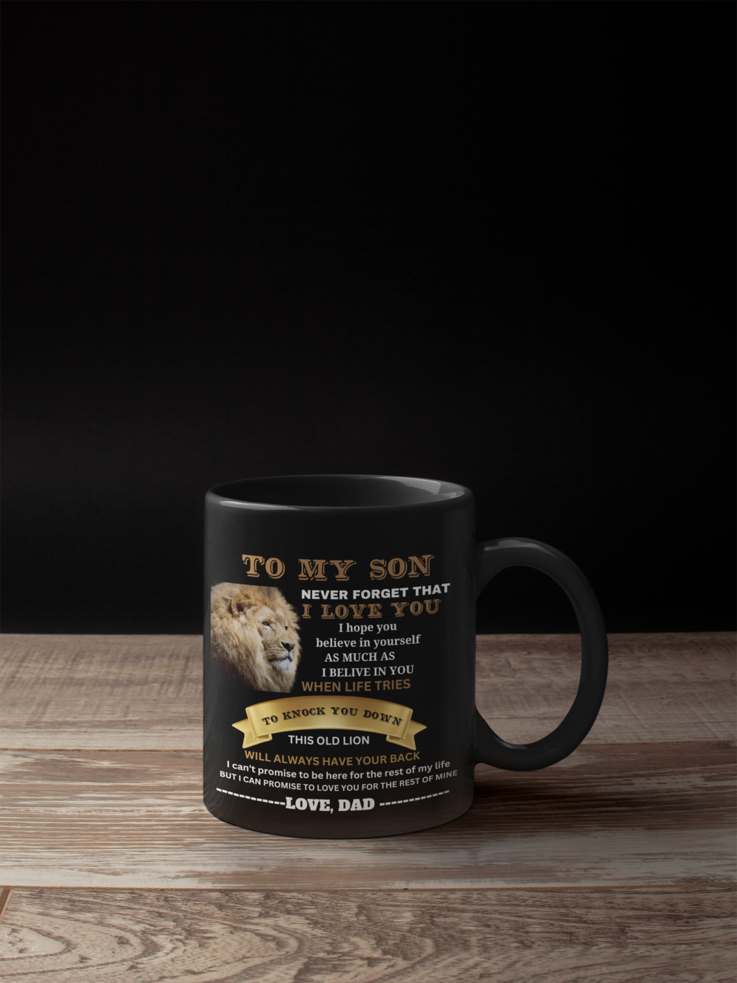 To my Son from Dad 11 oz black mug