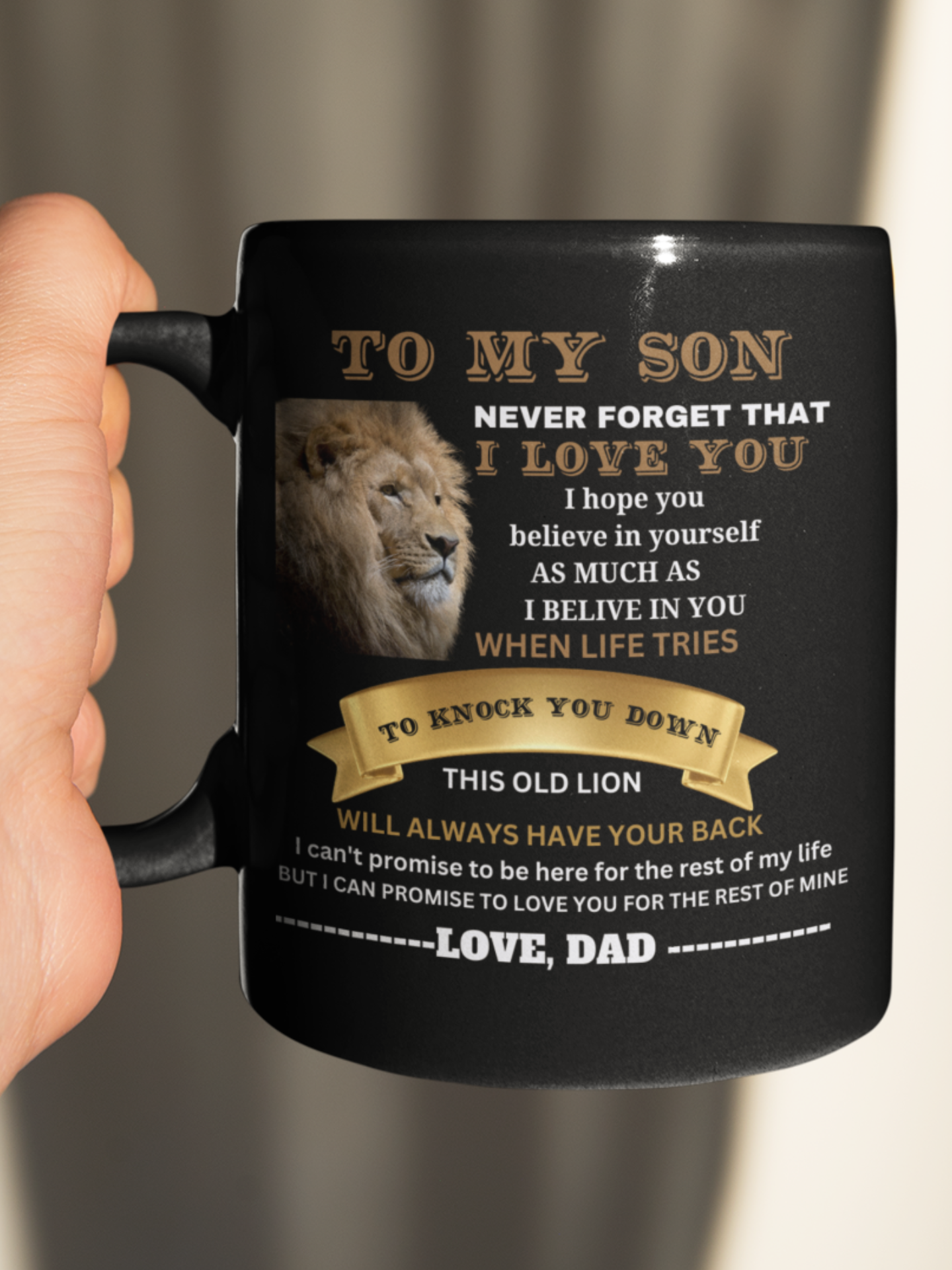 To my Son from Dad 11 oz black mug