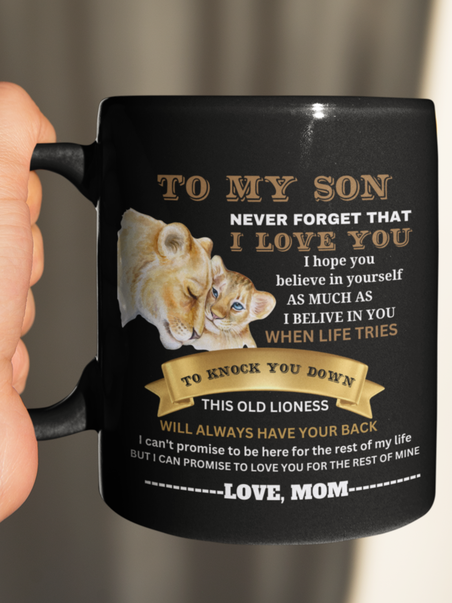 To my Son from Mom Black Mug 11 oz.